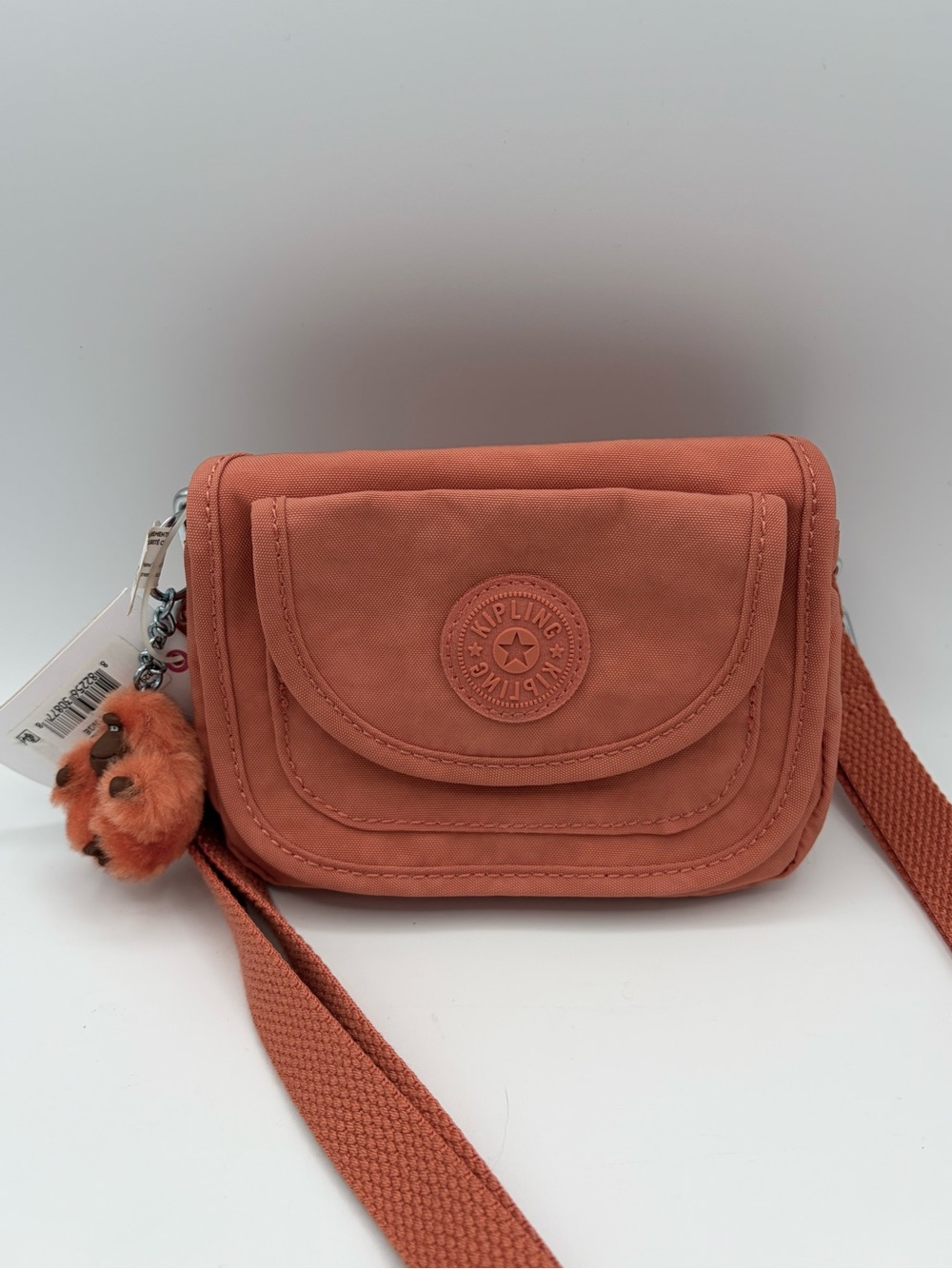 Kipling Purse Barrymore Women's Crossbody Bag Citrus Orange W/ fuzzy monkey